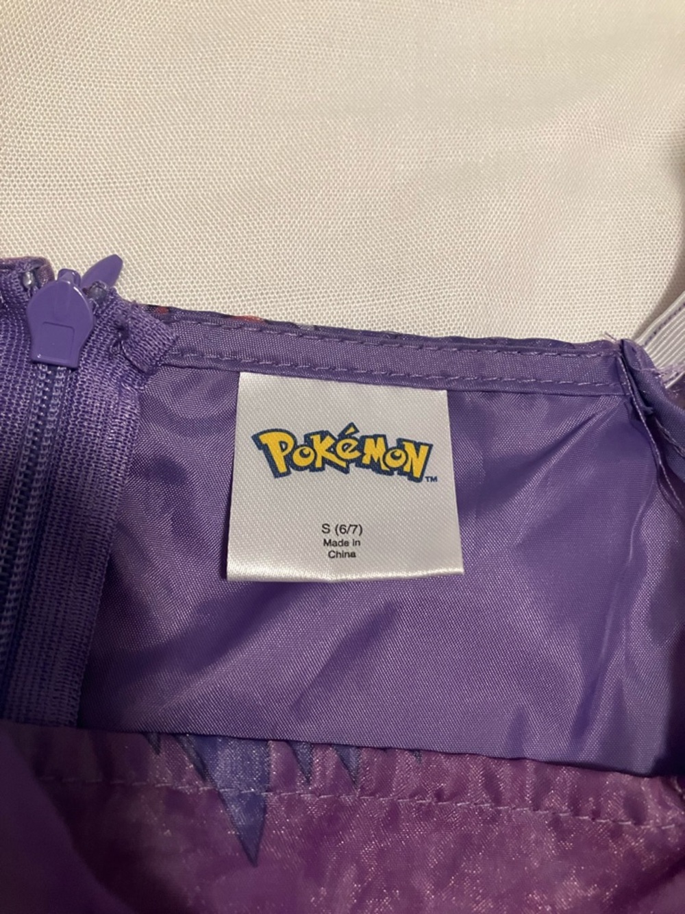 Pokemon Girls Purple and Pink Gengar Print Chiffon Dress - Picture 3 of 4